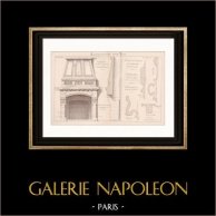 Dessin d'Architecte - Nogent-sur-Marne - Cheminée - Propriété de Mr Lepault (Mr Mussigmann Architecte) | Dessin d'architecte de Mussigmann imprimé en 1891