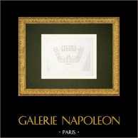 Prefeitura do 12º arrondissement de Paris - Avenue Daumesnil - Plano (J. Hénard) | Gravura original em talho-doce sobre aço desenhada por Riquais, gravada por Boisset. 1882