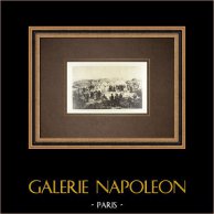 Prima pietra del Forte Napoleone in Cabilia da parte del maresciallo Randon - 1857 | Stampa originale secondo Decaen. 1929