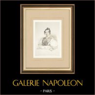 Portrait de Mme la baronne Aloïse Christine de Carlowitz (1798-1863) | Lithographie originale dessinée par Boilly, lithographiée par Thierry frères. 1836