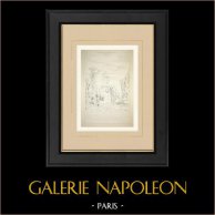 Grab von Adhémar -  Montmartre Kirchhof - Paris (Paul Lorain) | Original autogravur gezeichnet und gestochen von Lorain. 1866