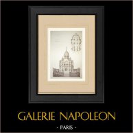 Basilique du Sacré-Cœur de Montmartre - Plan-façade (Douillard frères) | Autogravure originale dessinée par Douillard frères, gravée par De Korsak. 1875