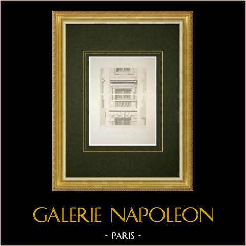 Schloss Versailles - Le Petit Trianon - Fassade zum Haupthof (Frankreich) | Original stahlstich gezeichnet von Pfnor, gestochen von Obermayer. 1865