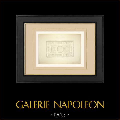 Corte di Cassazione - Parigi - Soffitto - Chambre des Requêtes (Duc) | Auto-incisione originale disegnata da Duc, incisa da Hacquart. 1873