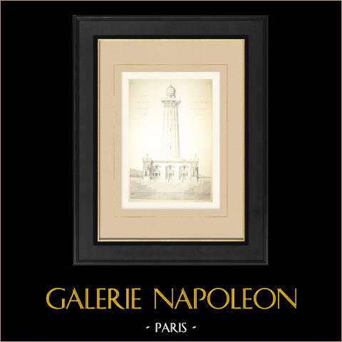 Progetto per un Faro (Saint-Germain) | Auto-incisione originale disegnata da Saint-Germain. 1873