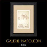 Une Propriété à Sallanches - France (Henri Parent, architecte)  | Autogravure originale dessinée par Parent. 1873