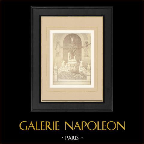 Une Chaire à prêcher pour une cathédrale (Loviot) | Autogravure originale dessinée par Loviot, gravée par Boussac. 1874
