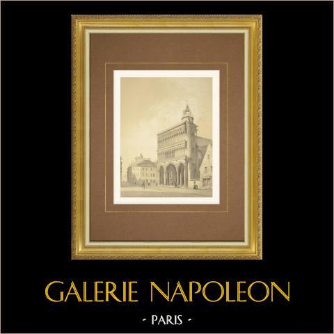 Kirche von Dijon - Gotik - Côte-d'Or (Frankreich) | Original lithografie gezeichnet von Sagot, lithographiert von Arnout père. 1844