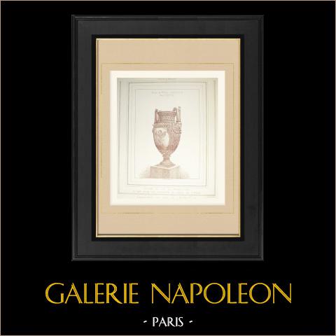Vasos para as lareiras do foyer da Ópera (Paul Langlois) | Autogravura original desenhada por Langlois, gravada por De Korsak. 1877