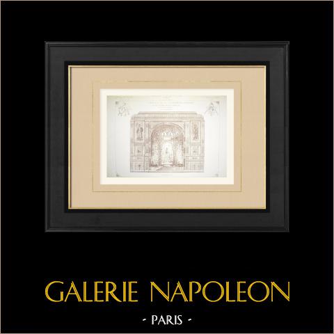 Salon des Tableaux - Hôtel du comte de Mniszech - Parigi (Eugène Monnier) | Auto-incisione originale disegnata da Monnier. 1878
