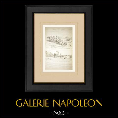 Atlant - Tempel des olympischen Jupiters - Palast der Giganten in Gringenti - Italien | Original autogravur gezeichnet und gestochen von De Pury. 1872