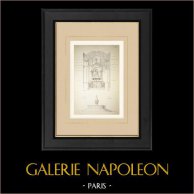 Cenotafio per un artista (Chancel) - Fontana a Viterbo - Italia (Vaudremer) | Auto-incisione originale disegnata da Macé, incisa da Bresson. 1872