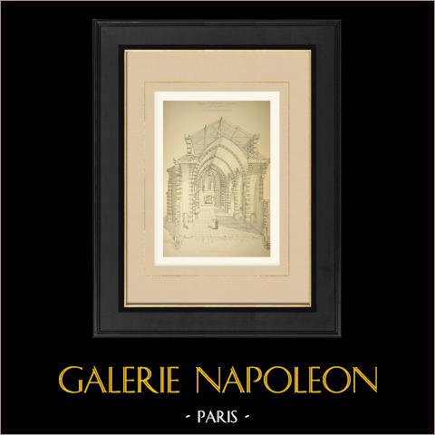 Kerk in Castellane - Interieurperspectief (Paul Lorain) | 