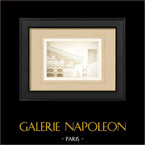 Ausstellung von 1867 in Paris - Swiss Fine Arts Building (Jaëger) | Original autogravur gezeichnet von Jaëger, gestochen von Ulrich. 1869