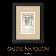 Tür des Rathauses von Toulon (Pierre Puget) | Original autogravur gezeichnet von Letz, gestochen von Salard. 1869