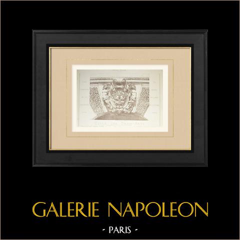 Clé d'arcade - Grande Galerie du Louvre - Parigi | Auto-incisione originale disegnata e incisa da Boussac. 1881