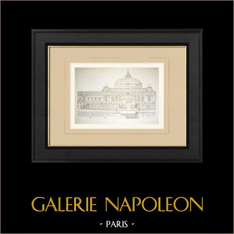 Ein Palast - Schönen Künste - Fassade (Albert Julien) | Original autogravur gezeichnet von Albert Julien, gestochen von Boussac. 1882