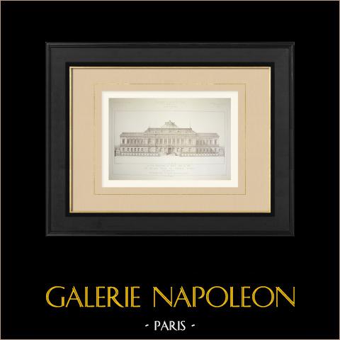 Palast für den Staatsrat - Fassade (Pierre Esquié) | Original autogravur gezeichnet von Esquié, gestochen von Boutonnet. 1883