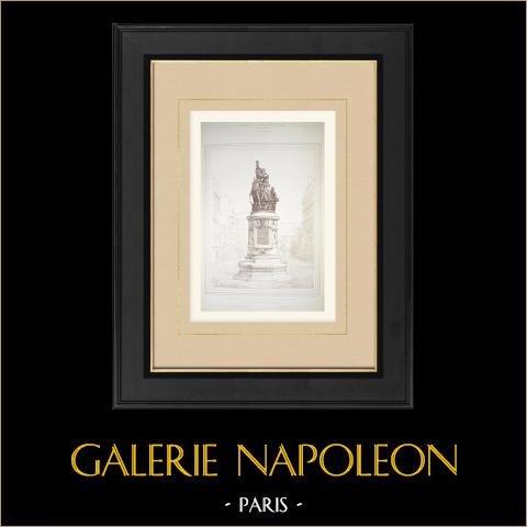 Monumento - Défense de Paris em 1814 (Guillaume) | Autogravura original desenhada por Guillaume, gravada por De Korsak. 1879