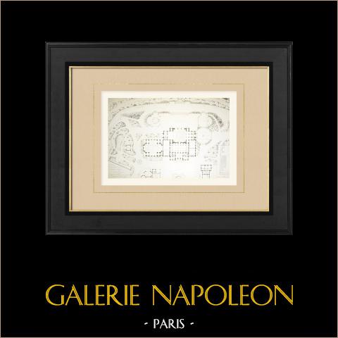Plano del Casino de Montecarlo (Garnier & Dutrou) | Autograbado original dibujado por Garnier & Dutrou. 1879