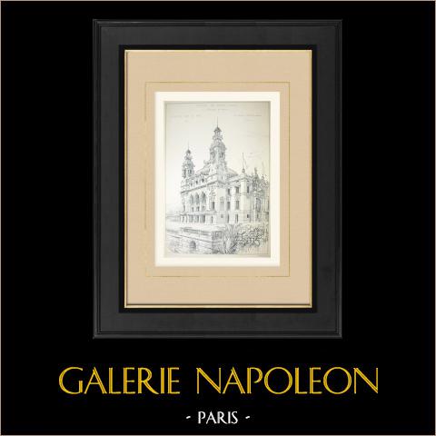 Ópera de Montecarlo (Charles Garnier) | Original autogravur gezeichnet von Cassien, gestochen von Boussac. 1879