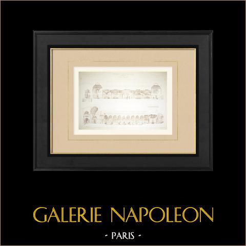 Exposición Universal 1878 - Palacio argelino - Fachada (Wable) | Autograbado original dibujado por Wable, grabado por Rivoalen. 1880
