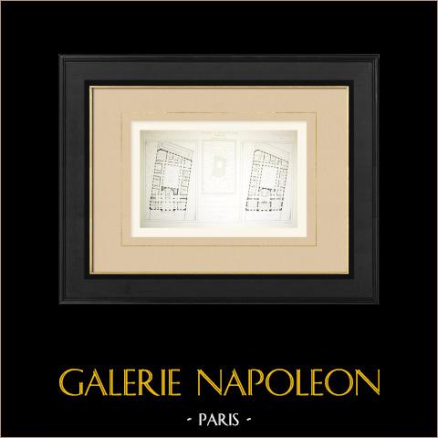 Ayuntamiento en Neuilly-sur-Seine (Wallon) | Autograbado original dibujado por Wallon. 1880