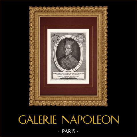 Porträt von Giovanni Battista Tolomei, Kardinal (1653-1726) | Original kupferstich auf geripptes papier gestochen von Rossi nach Piastrini. 1795