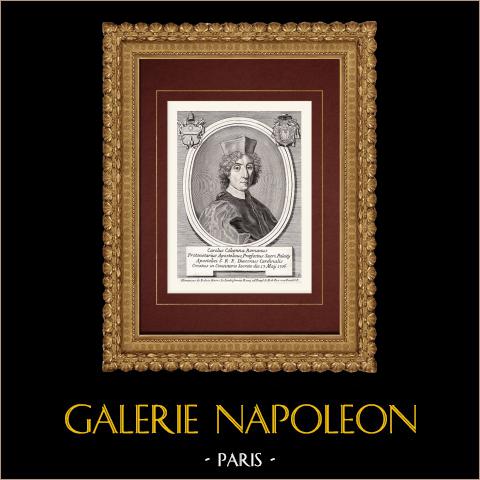 Porträt von Carlo Colonna, Kardinal (1665-1736) | Original kupferstich auf geripptes papier. Anonym. 1795