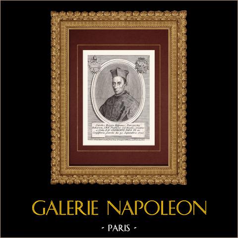 Porträt von Carlos de Borja y Centellas, Kardinal (1663-1733) | Original kupferstich auf geripptes papier. Anonym. 1795