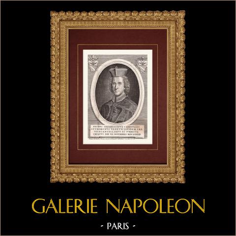 Porträt von Pietro Ottoboni, Kardinal (1667-1740) | Original kupferstich auf geripptes papier gestochen von R.V. Auerd Aerd nach Gaulli. 1795