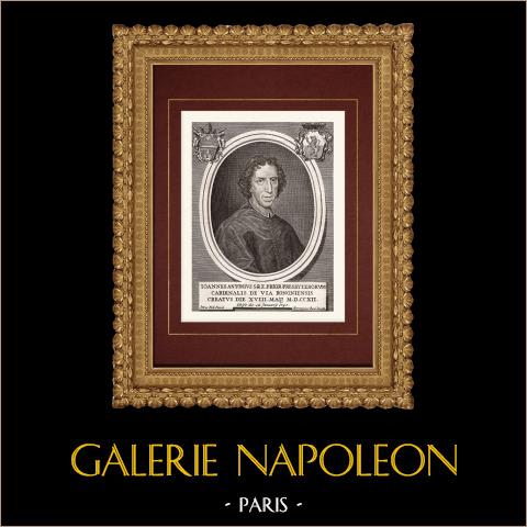 Porträt von Gianantonio Davia, Kardinal (1660-1740) | Original kupferstich auf geripptes papier gestochen von Rossi nach Nelli. 1795