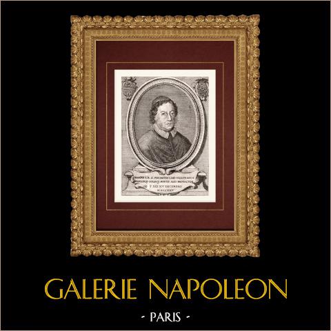 Porträt von Giuseppe Vallemani, Kardinal (1648-1725) | Original kupferstich auf geripptes papier. Anonym. 1795