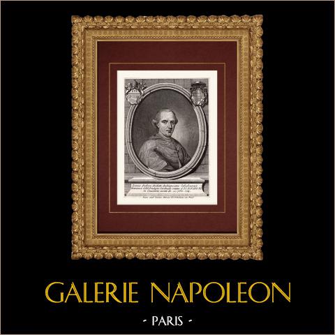 Porträt von Giovanni Andrea Archetti, Kardinal (1731-1805) | Original kupferstich auf geripptes papier. Anonym. 1795