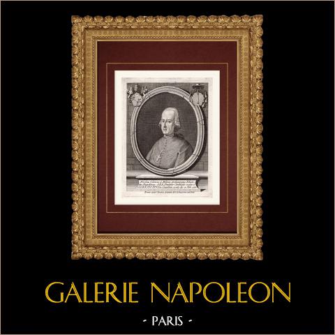 Ritratto di Nicola Colonna di Stigliano, cardinale (1730-1796) | Incisione originale a bulino su rame su carta vergata incisa da Antonini. 1795