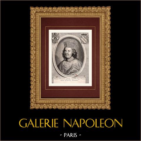 Ritratto di Gianfrancesco Ginetti, cardinale (1626-1691) | Incisione originale a bulino su rame su carta vergata. Anonima. 1795