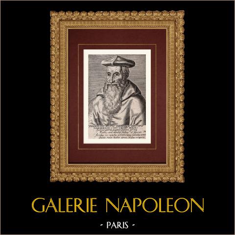 Ritratto di Stanislao Osio, cardinale (1505-1579) | Incisione originale a bulino su rame su carta vergata. Anonima. 1690