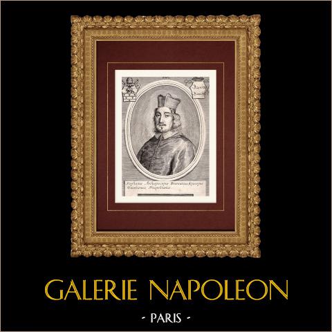 Ritratto di Stefano Brancaccio, cardinale (1618–1682) | Incisione originale a bulino su rame su carta vergata. Anonima. 1795