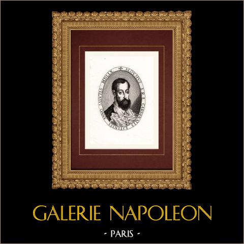 Ritratto di Luigi Cardinalis Estensis | Incisione originale a bulino su rame su carta vergata. Anonima. 1750