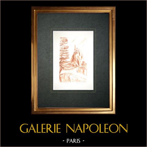 Widok le Puy-en-velay - Rock i Kościół St-michel D'aiguilhe - Haute-loire (Francja) | 