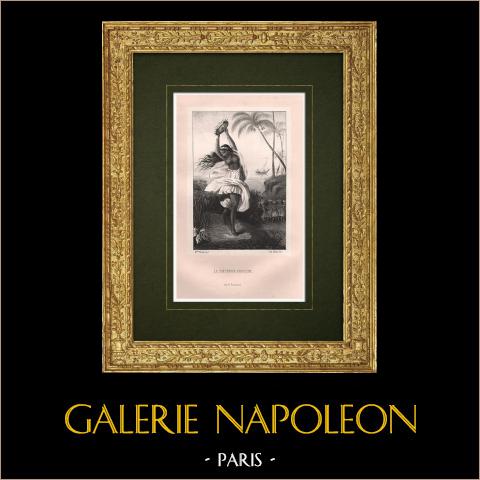 Sacerdotessa africana | Litografia originale disegnata da Rheal, litografata da Walter. 1843