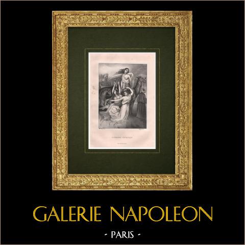 Caravane fantastique | Litografia originale disegnata da Rheal, litografata da Regnier. 1843