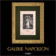 Incantesimo della Druidess - Poesia Celtica - Féerie du Nord  | Litografia originale disegnata da Rheal, litografata da Walter. 1843