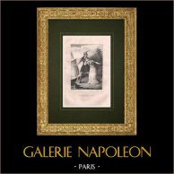 Die Verlobung der Wikinger – Nordische Mythologie | Original lithografie gezeichnet von Rheal, lithographiert von Souvestre. 1843