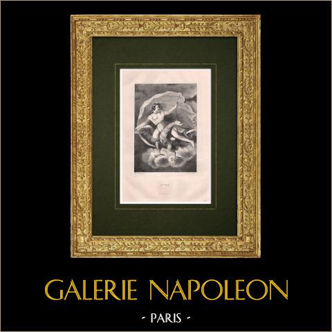 La Wila - Mitologia germanica e slava | Litografia originale disegnata da Rheal, litografata da Sevestre. 1843