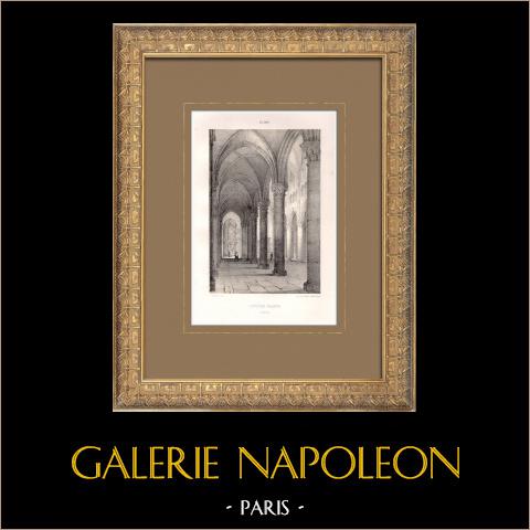 Veduta di Digione - Chiesa di Notre-Dame - Côte-d'Or (Francia) | Litografia originale disegnata da Sa, litografata da Sagot. 1853