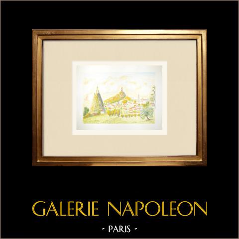 Le Puy-en-velay - Posąg - Rock Corneille - St-michel D'aiguilhe (Francja) | 