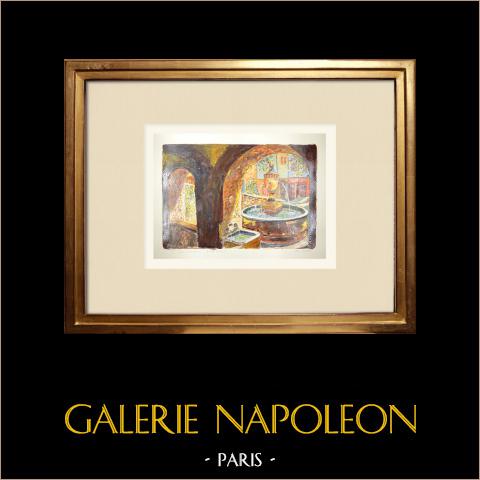 Fontanna w Saint-paul-de-vence - Alpes-maritimes (Francja) | 