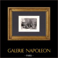 Il Medak o Narratore d'Oriente - Costantinopoli (Turchia) | Stampa calcografica originale a bulino disegnata e incisa da Rouargue frères. 1855