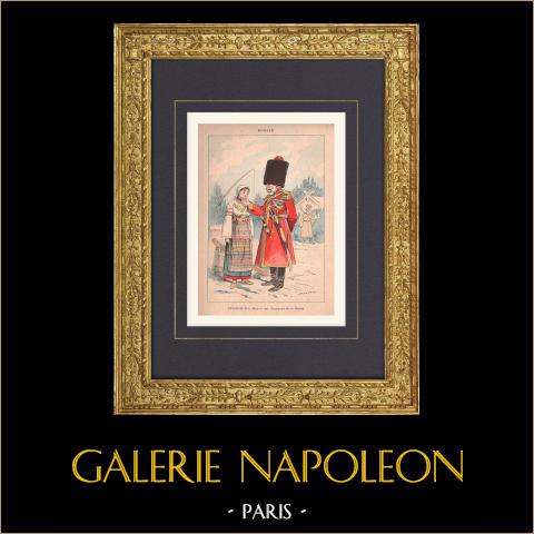 Maggiore della Guardia Cosacca (Russia) | Stampa policroma originale disegnata da Draner. 1890